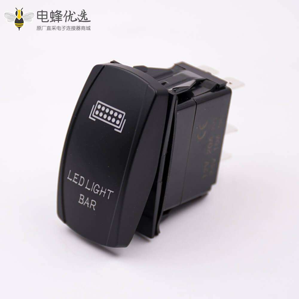 汽车船型带灯开关5引脚开/关LED灯接线