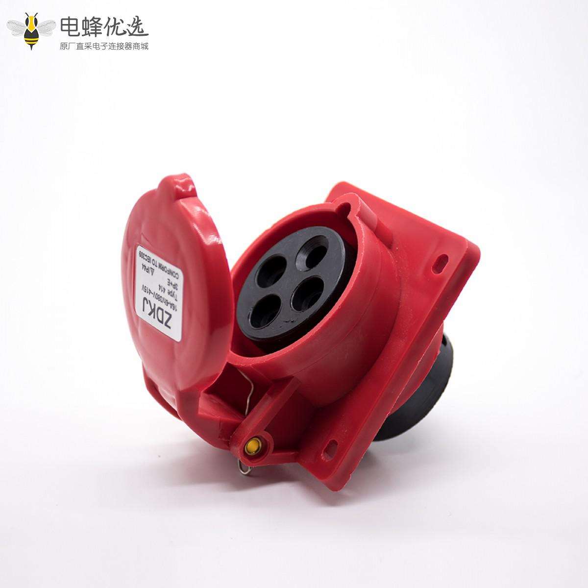 63A三相四线工业插头3P+E 4芯公头IP67 380V-415V