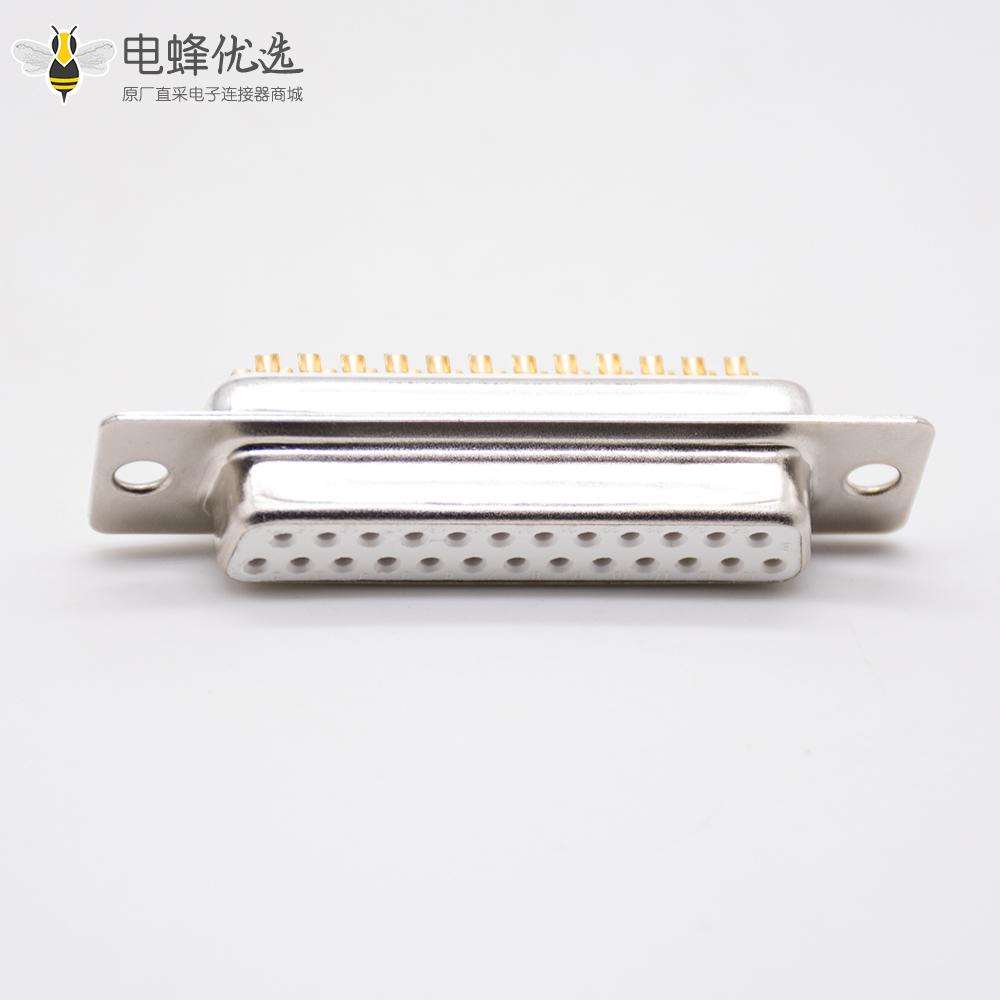 D&nbsp;Sub&nbsp;25Pin连接器2排冲针标准型母头白色胶芯直式DB头