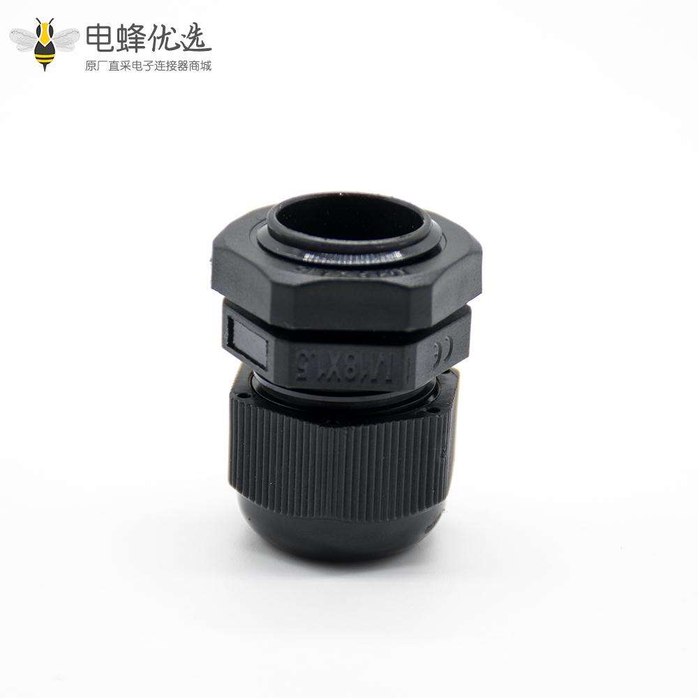 防水电缆快速接头M型公制尼龙塑料M18*1.5电缆固定头