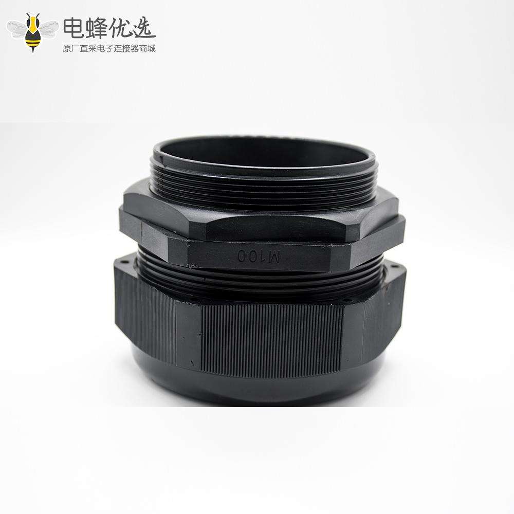 防水电尼龙电缆接头M100公制螺纹连接防水密封接头
