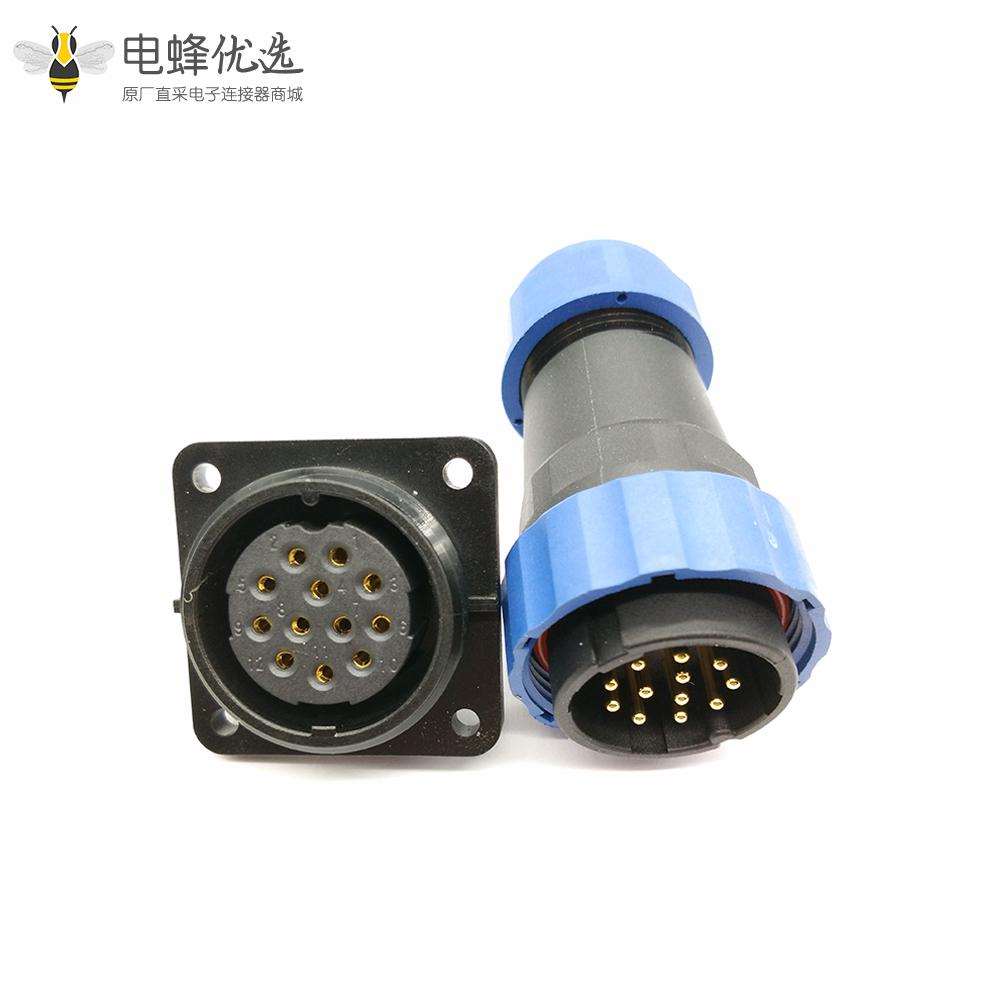 航空SP29系列12芯直插头+方法兰插座