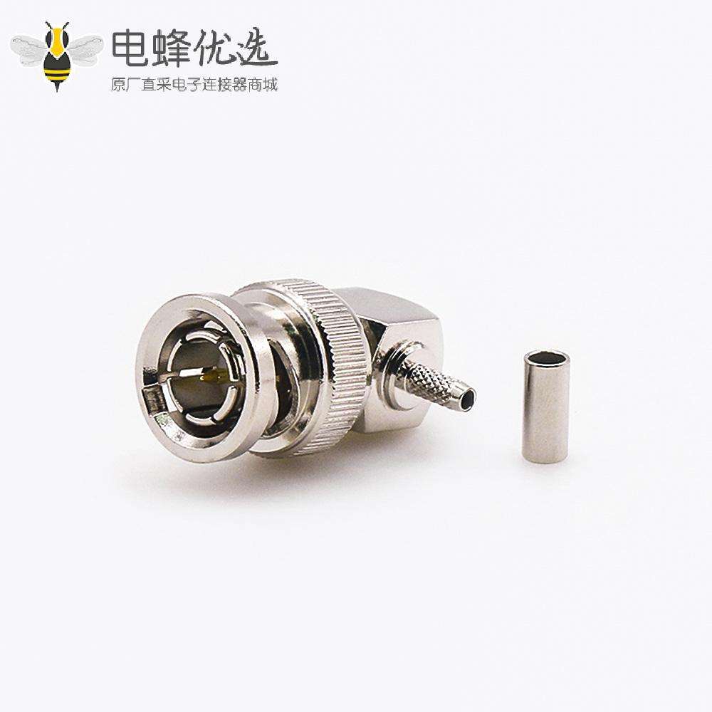 RG174BNC连接器公头弯式75&Omega;压接接线
