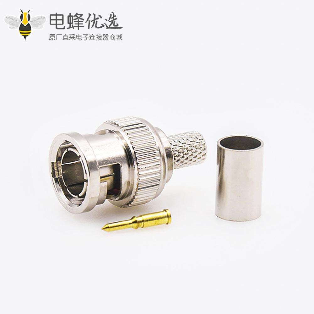 SYV-50-4压接公头直式的BNCRF75&Omega;连接器