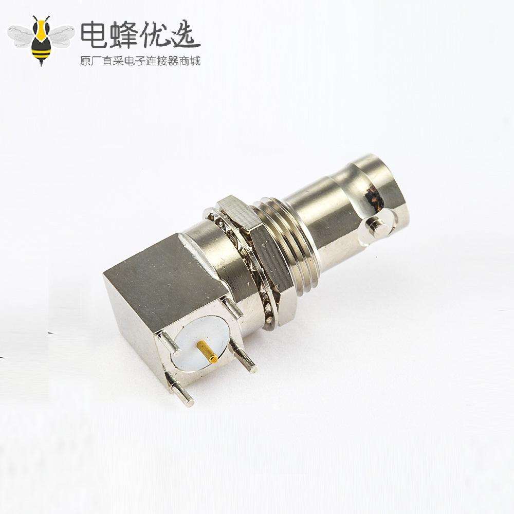 BNC连接器弯插75&Omega;面板安装前锁穿墙PCB
