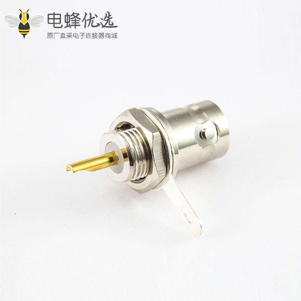 接地BNC50&Omega;插座直连接器面板安装后锁穿墙接线焊接