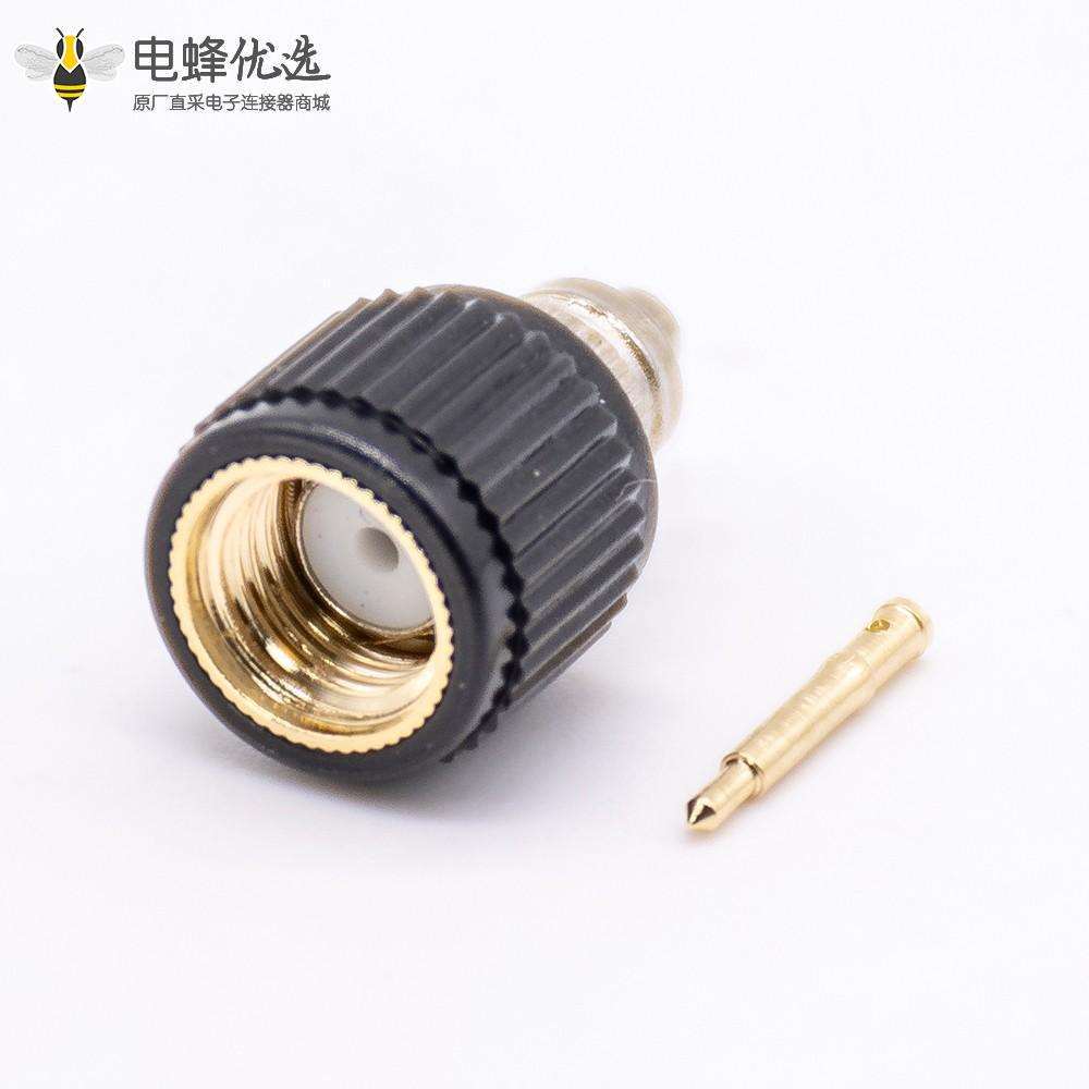 sma公头带塑胶壳直式50欧姆焊线压接式