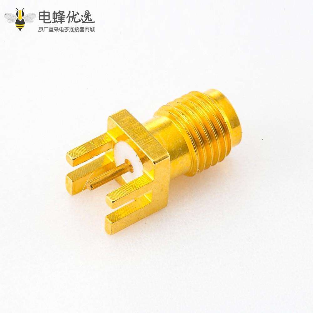 SMA卡板连接器母头直式PCB安装