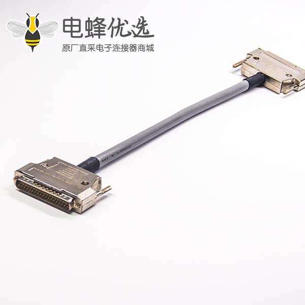 DB25公头串口线DB25金属外公转公组长线材 30CM