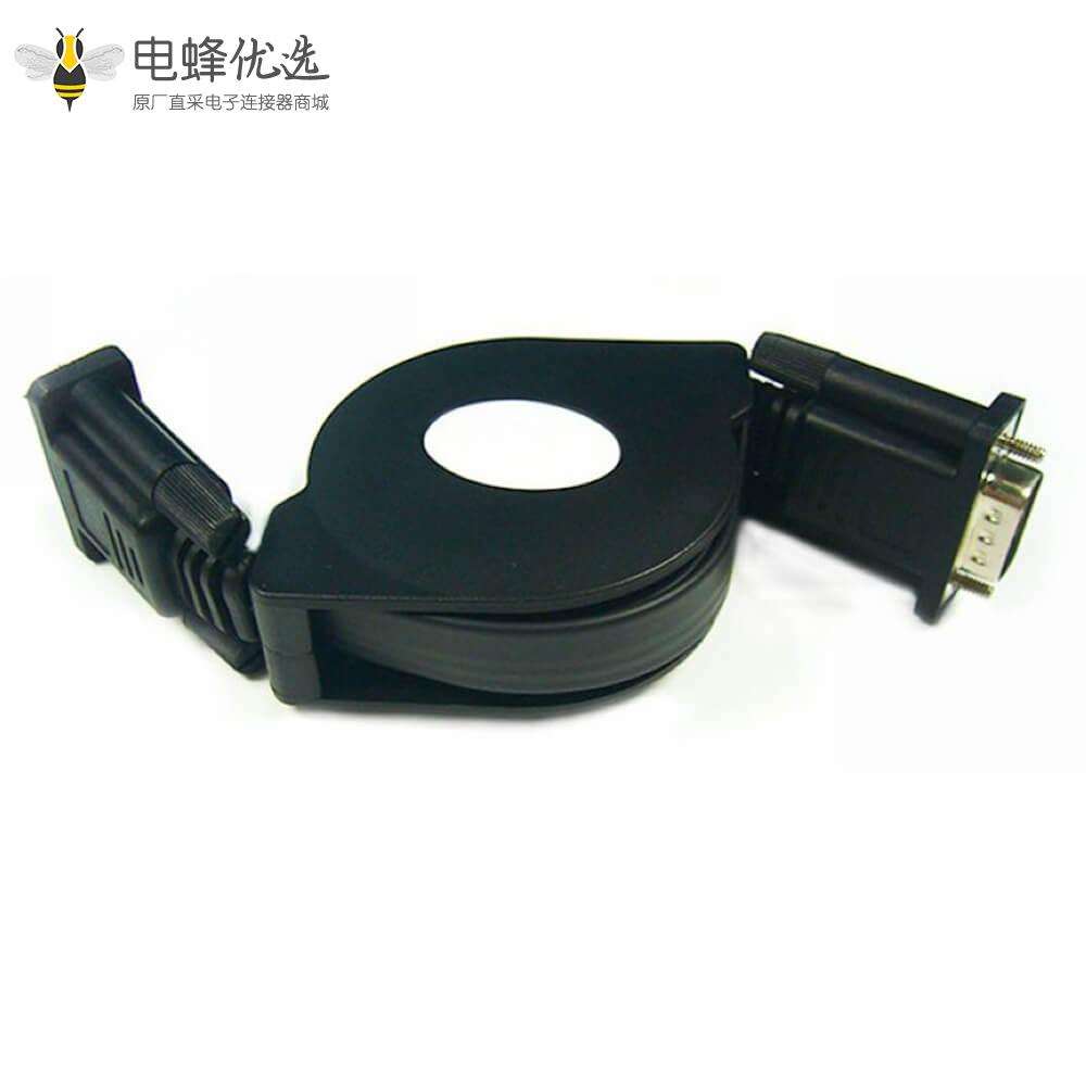 BGA D-Sub连接线15芯公头直式伸缩线双拉轮线