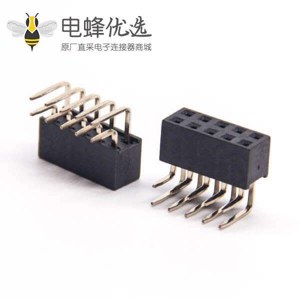 焊接弯排针母座连接器1x5Pin穿孔式插PCB板安装