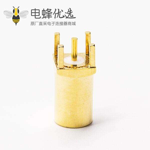 射频连接器SMB公头直式镀金插孔接PCB板