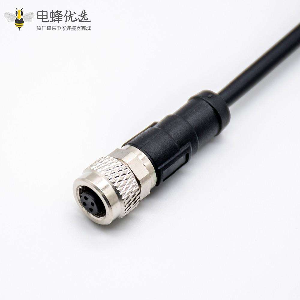 M9母头4针直式注塑单边线1米