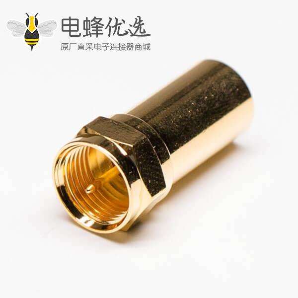 F转接头公对公直式同轴连接器镀金