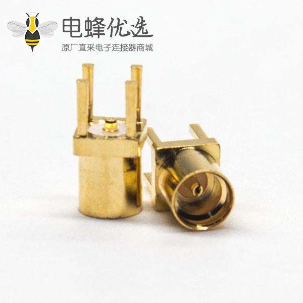 mmcx镀金直式母座插板式接PCB板