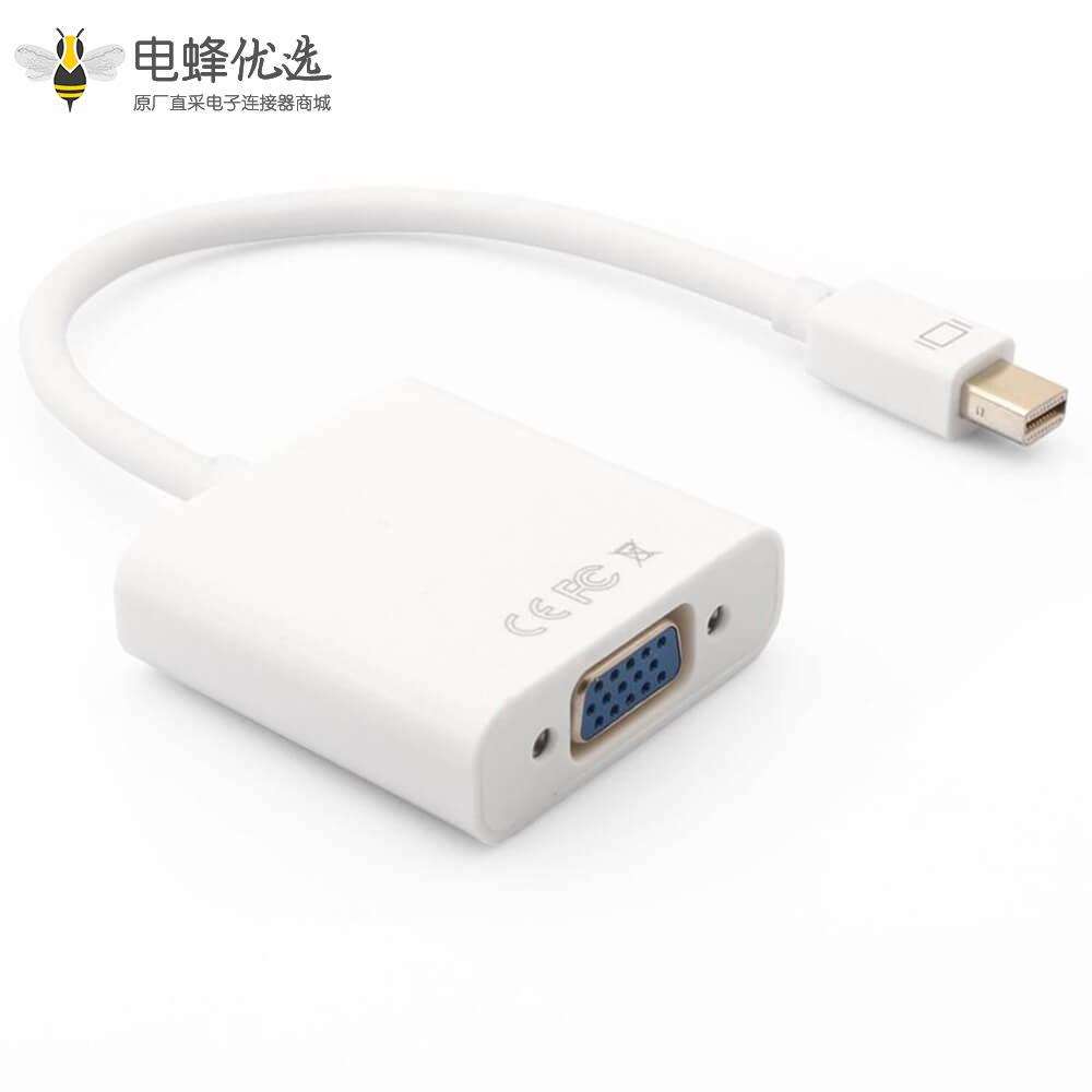 VGA Mini DisplayPort  直式MDP公头转VGA母头连接线0.5米