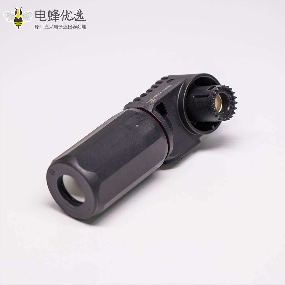 单芯大电流连接器弯式8mm黑色插头插座一套125A带孔铜牌连接