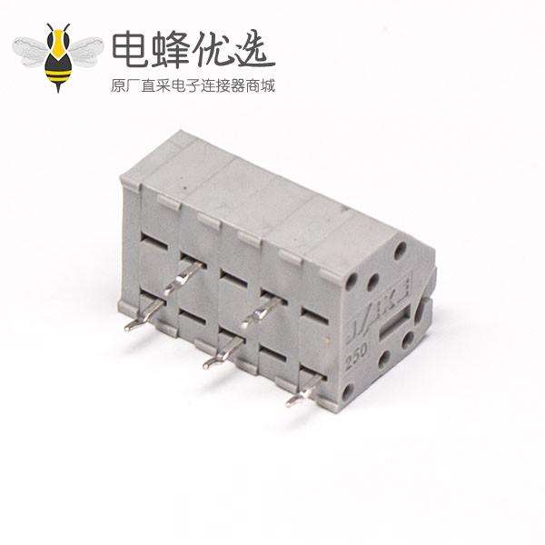 灰色端子5孔5针弹簧式PCB板穿孔式接线端子连接器