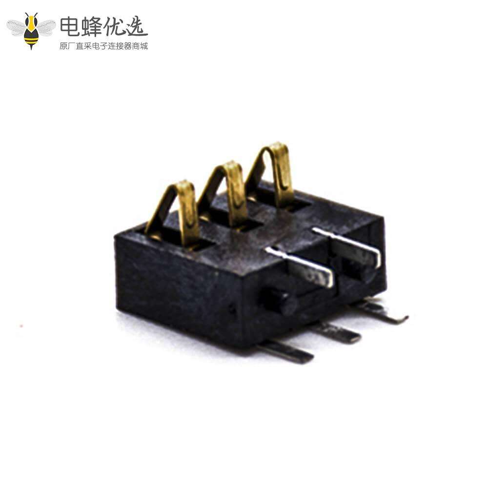 电池座子插件有柱3芯PH3.0弹片式镀金接PCB板