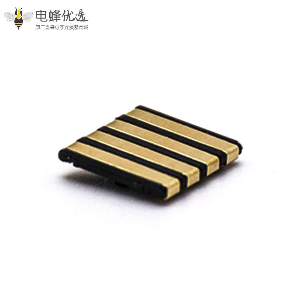 电源插座接触片1.27H塑高2.54PH镀金4芯贴片电池座