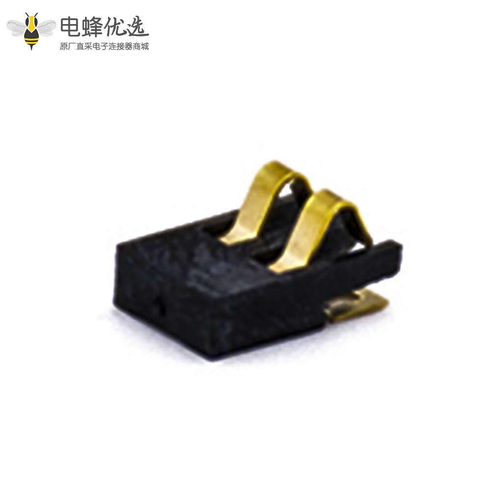 锂电池座充2.0PH卧式贴板电池座2芯环保正压式接触弹片