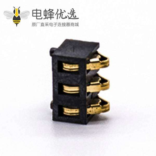 3芯连接器间距2.5MM电池座连接器弹片式镀金