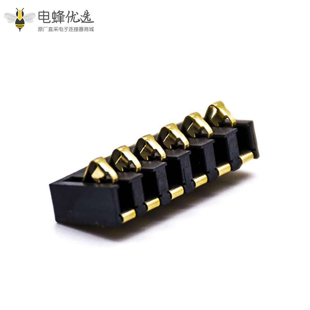 主板电池座6芯PCB板安装4.25PH塑高4.75H镀金弹片