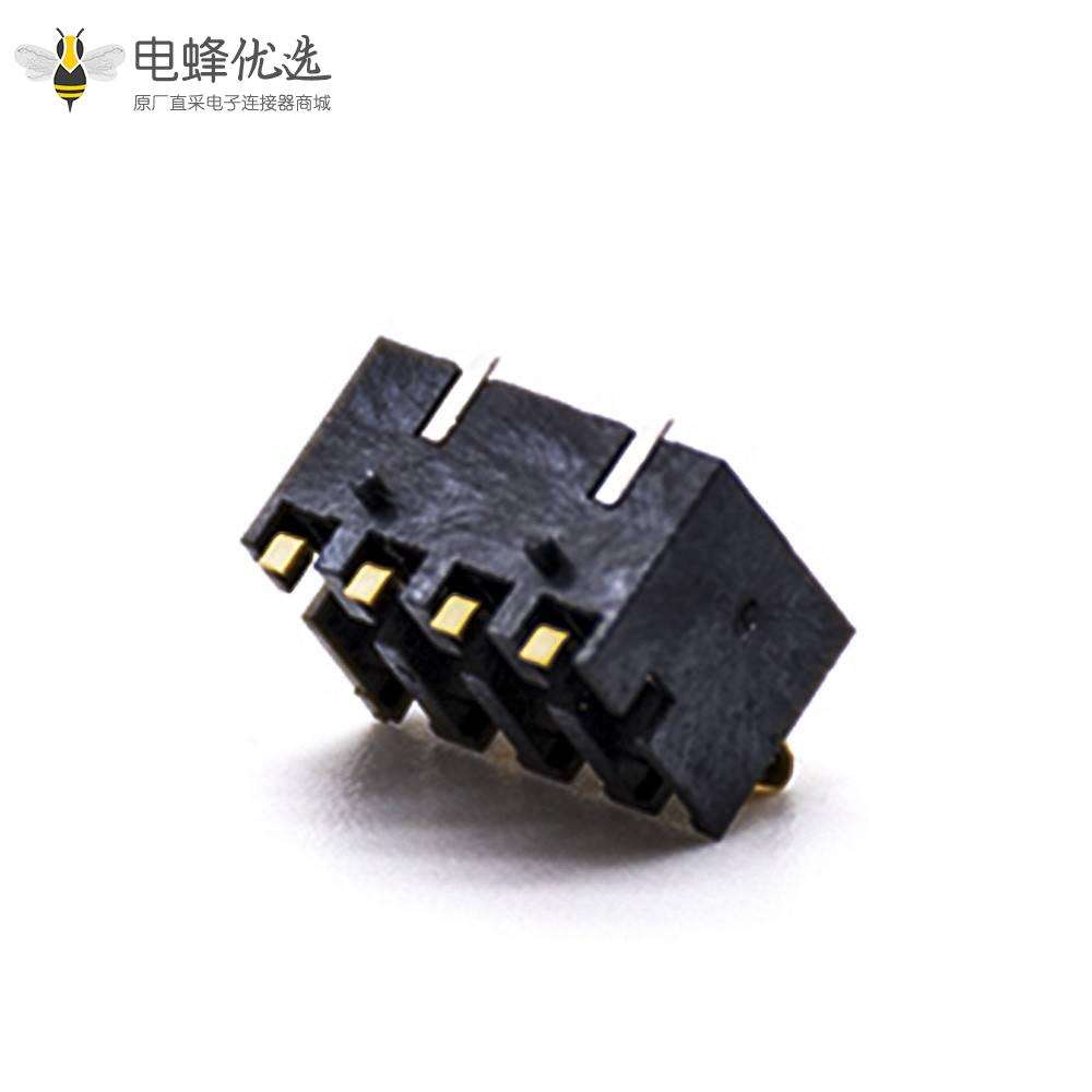 电池座弹片式2.5PH塑高6.7H 4芯卧式电池连接器