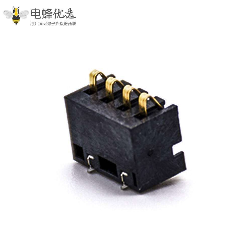 电池座弹片式2.5PH塑高6.7H 4芯卧式电池连接器