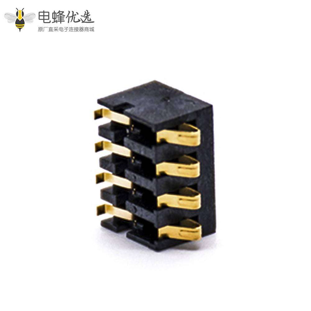 电池座弹片式2.5PH塑高6.7H 4芯卧式电池连接器