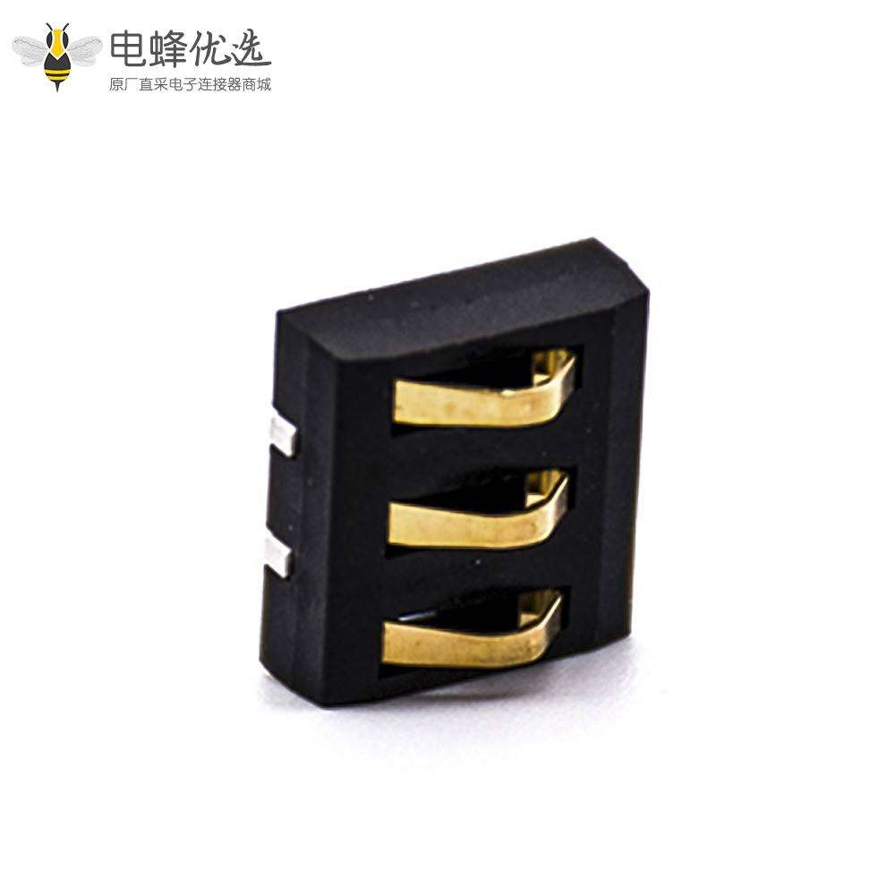 3P电池插座4.0MM间距手机电池接触片塑高4.0H