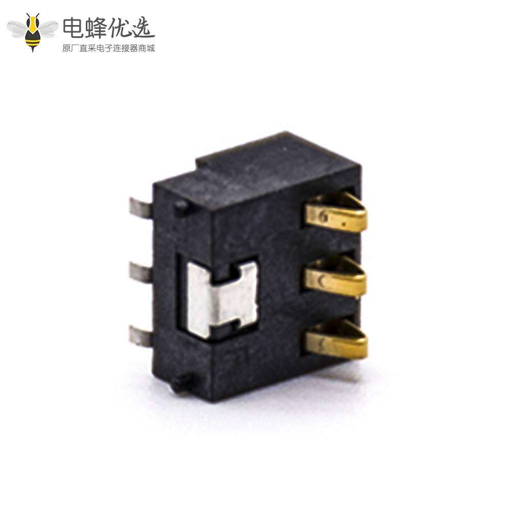 手机电池座接触弹片3芯PCB板安装2.5间距手持设备专用电池座