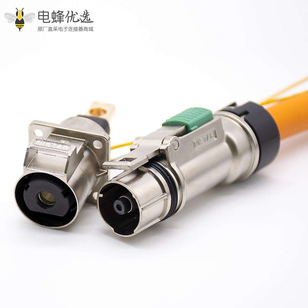 高压插座直式单芯金属直头插头+插座接25平方线电流125A互锁连接器