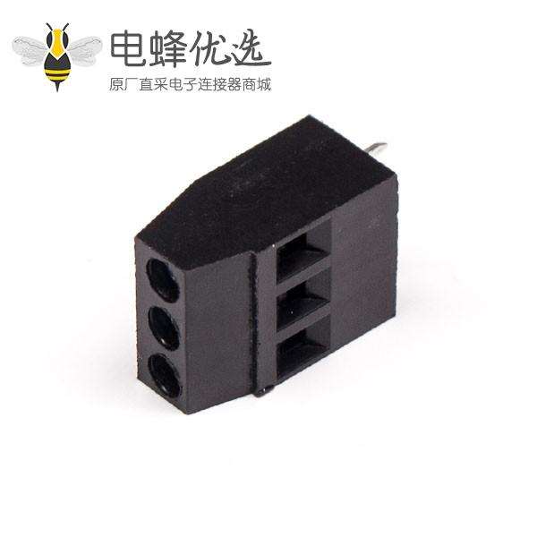 接线端子黑色直式穿孔PCB板安装螺钉式端子5.08mm间距
