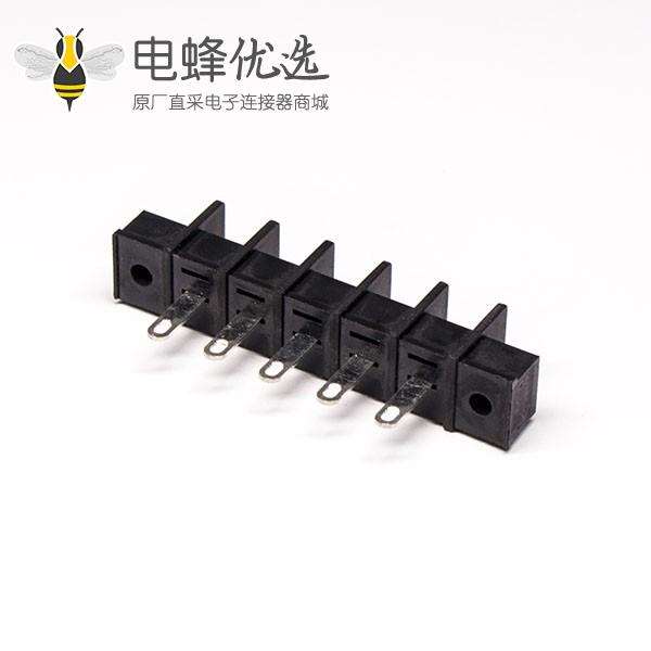 焊线端子黑色5芯直式栅栏式PCB板安装接线端子