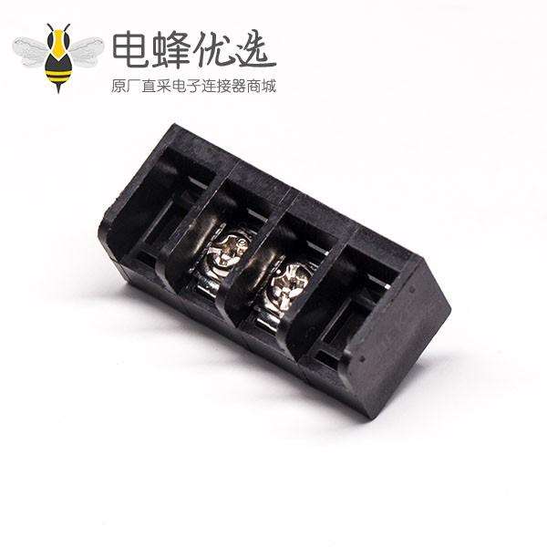 栅栏端子排黑色2芯直式穿孔式PCB板安装