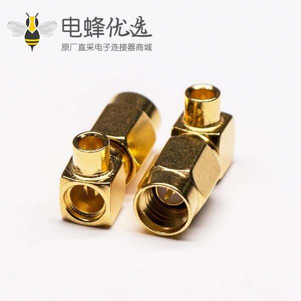 SSMA弯式插头直角90度公头接线焊接