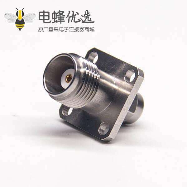 SMA公头转TNC母头带4孔法兰转接头