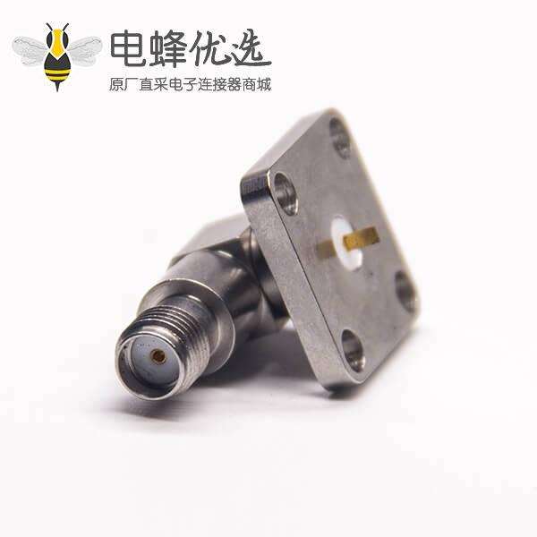 SMA母头弯式带4孔法兰接板