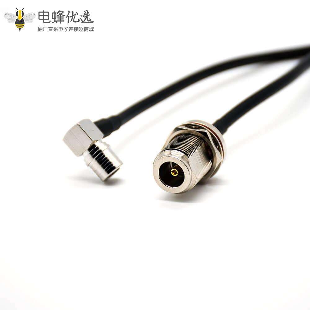 QMA 连接器弯式公头转N头母头直式LMR195电缆线1米