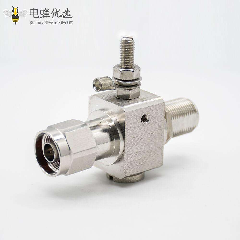 N头避雷器IP67N公头转N母头180&deg;RF射频同轴连接器镀镍