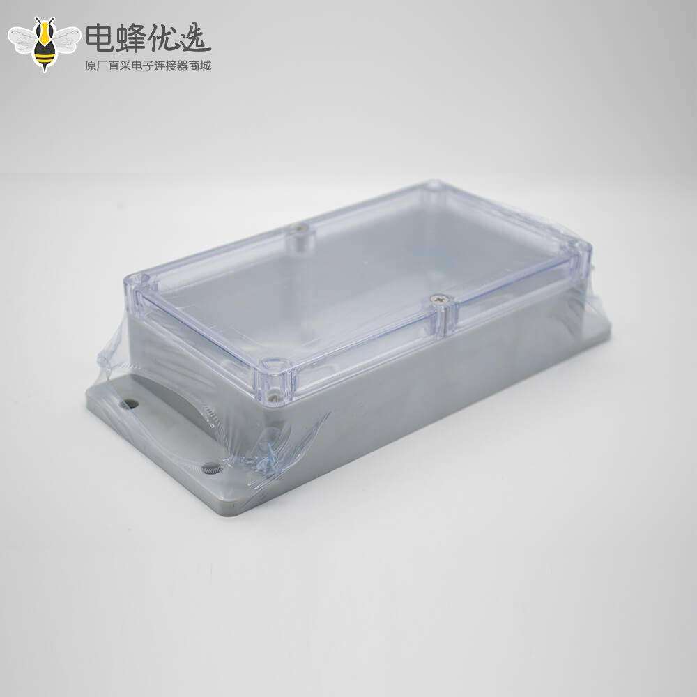 塑料防水盒带耳90&times;158&times;60螺丝固定透明盖ABS电缆接线盒