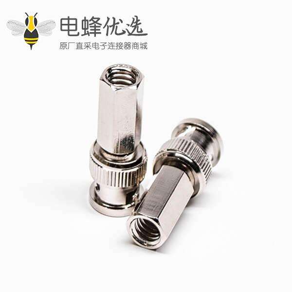 BNC公头同轴连接器器插头螺母紧锁接线