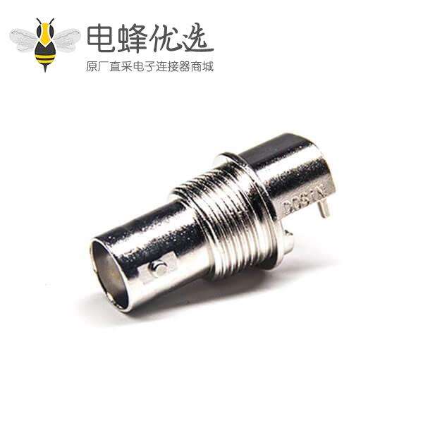 BNC面板安装连接器弯式90度SMT+插孔接PCB板