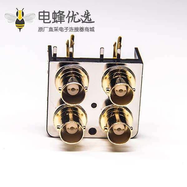 BNC射频连接器生产厂家弯式母头插板接PCB板