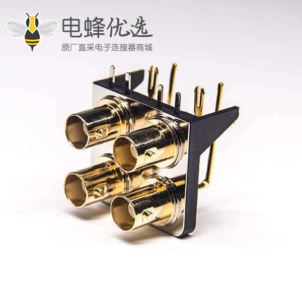 BNC射频连接器生产厂家弯式母头插板接PCB板