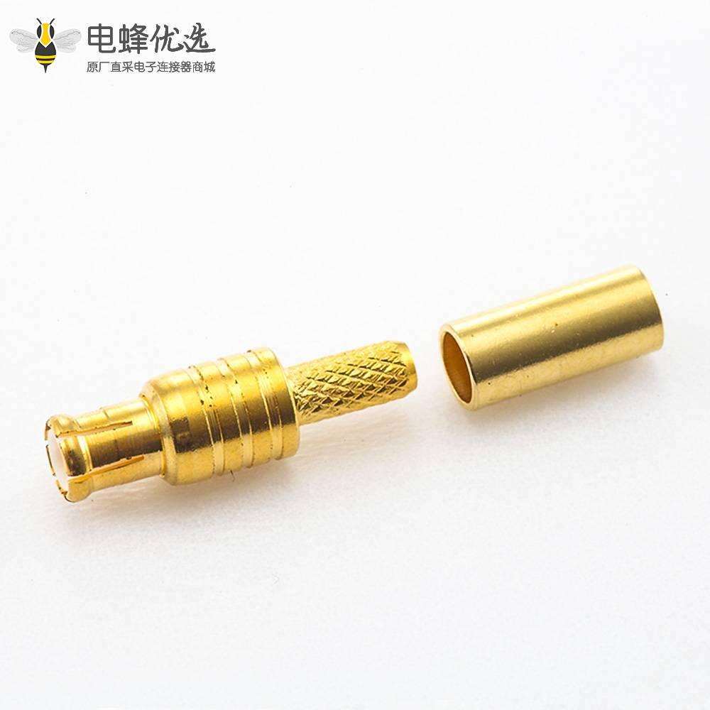 rg316接头MCX压接式接头公头直式铜镀金50&Omega;