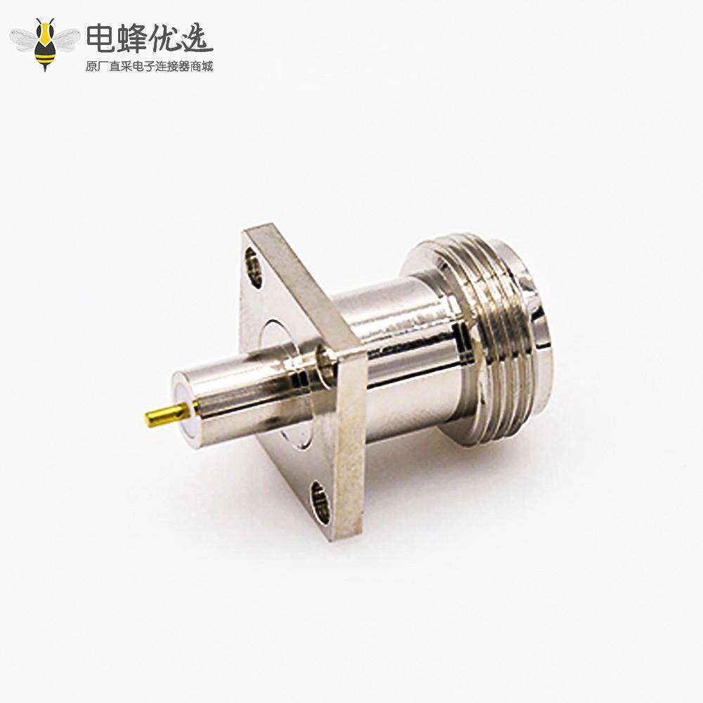 PCB安装连接器N型焊接板4孔法兰直型