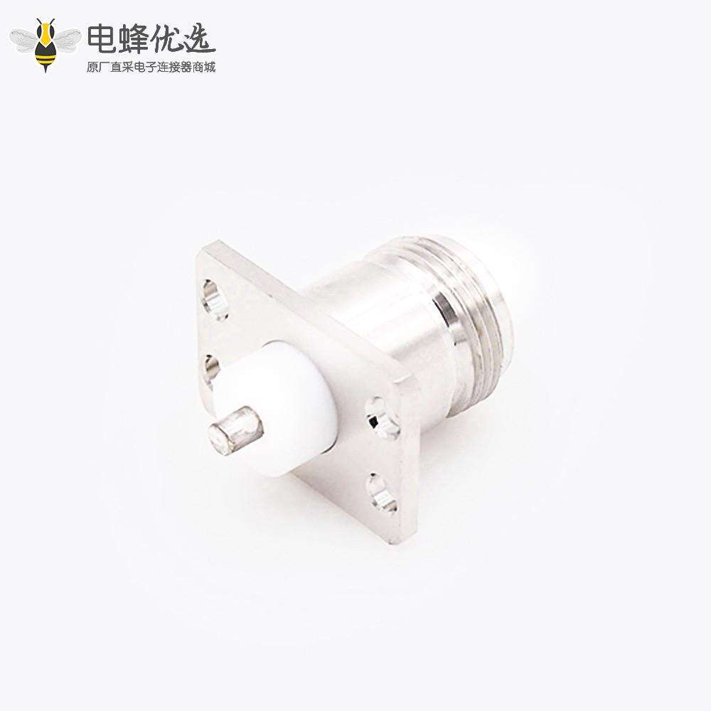 面板安装N型连接器焊接板4孔法兰直母焊接PCB安装