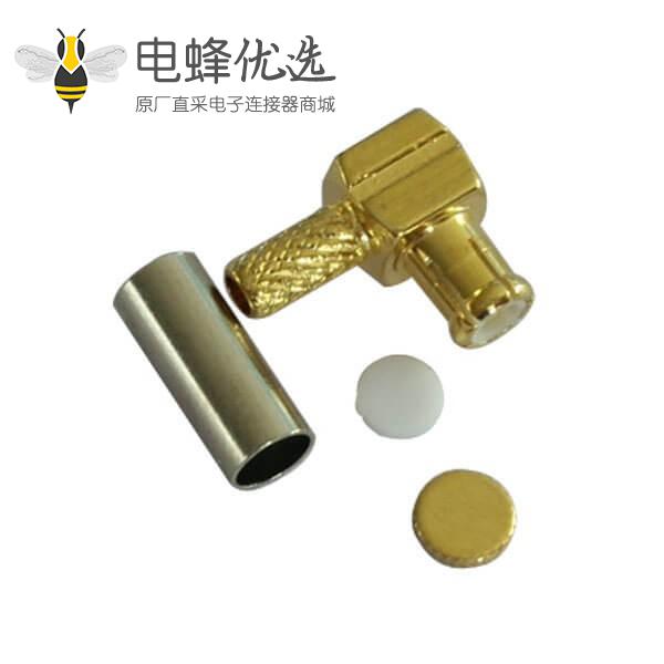 rf连接线RG316弯式压接式公头mcx射频同轴连接器